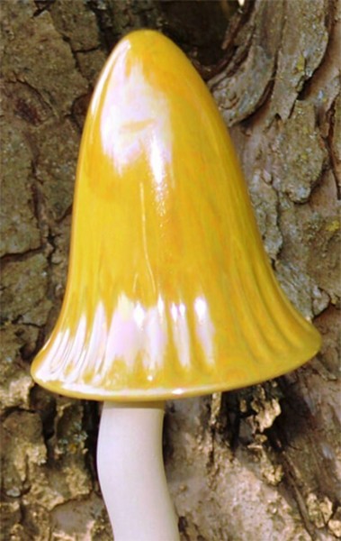 dänischer Klangpilz "Feikje" gelb Größe M 30 cm Ø 8 cm Keramik frostfest