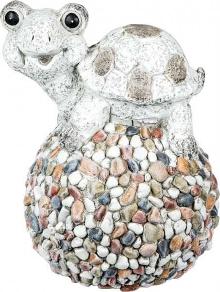 Gartenfigur "Schildkröte auf Kugel STONES" 34cm Magnesia Formano