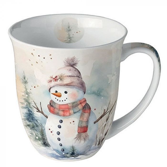 Ambiente Porzellan Tasse, Ca. 400 Ml, Bone China - Weihnachtstasse Mit Hanging Stockings Motiv, 10,5 Cm Hoch